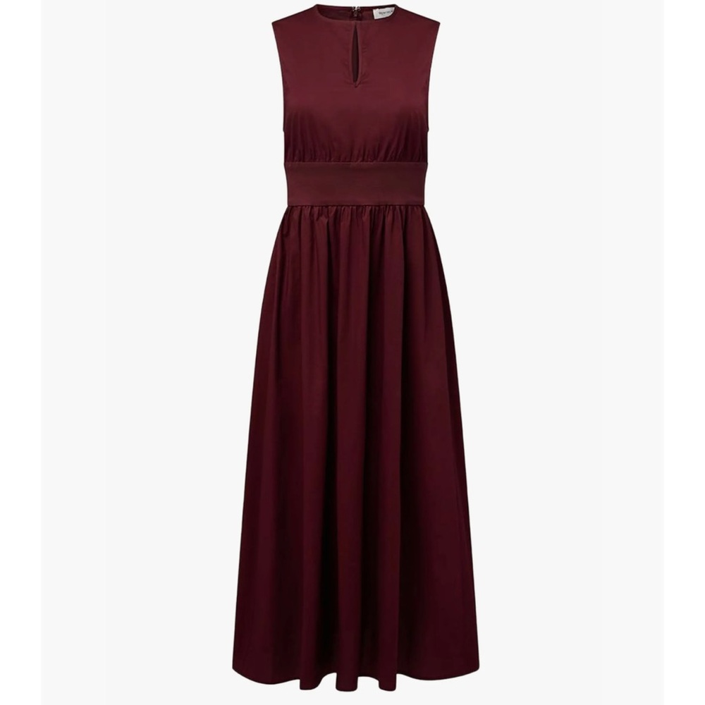 We Wore What Sleeveless Keyhole Midi Dress - eggplant burgundy Jersey size small - Picture 4 of 9